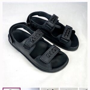 Iconic dad chunky black sandals icconic cris cavallari us size 6.5 (235)Y2K
